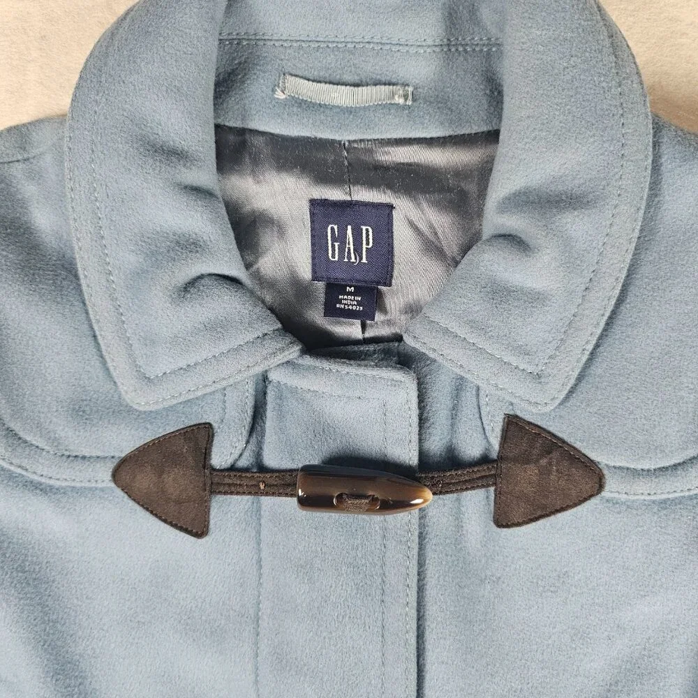 Gap Light Blue Wool Blend Toggle Peacoat Size Medium - Picture 3 of 6